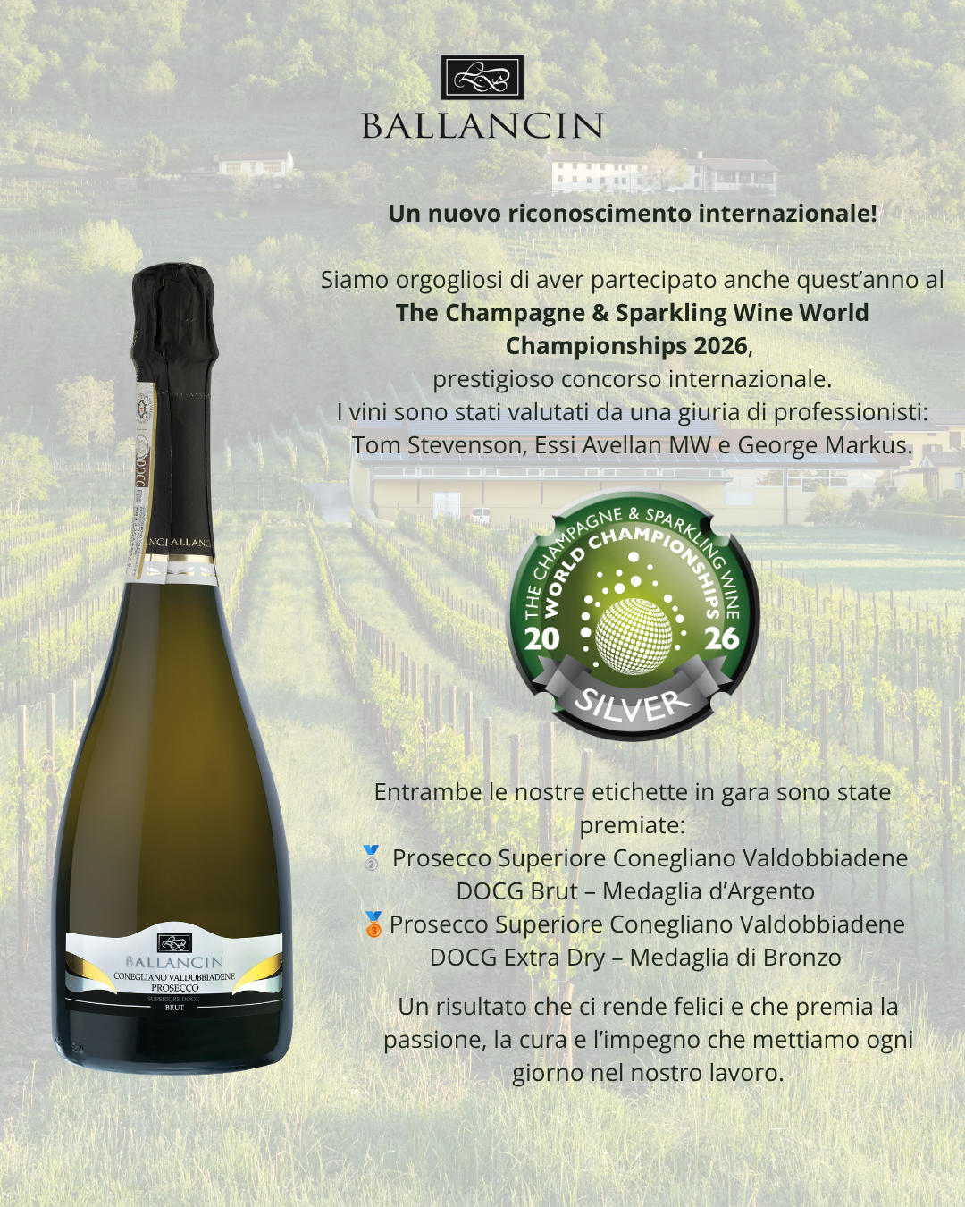 MEDAGLIA D'ARGENTO - CHAMPAGNE & SPARKLING WINE WORLD CHAMPIONSHIPS 2026